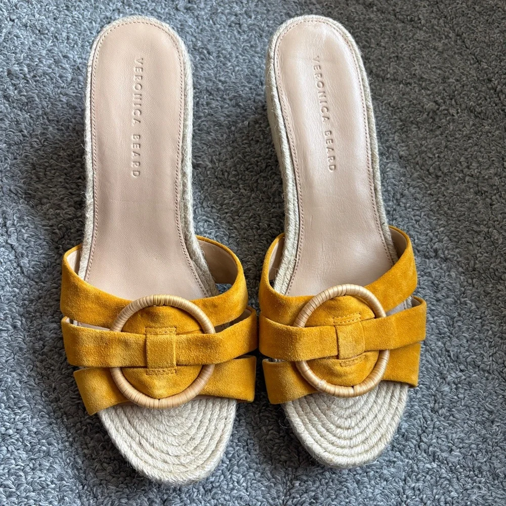 Veronica Beard Ivy Woven Wedge Espadrille Sandals in Saffron Yellow 11